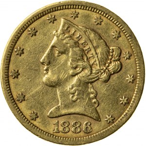 5 dolarów, 1886, S (San Francisco)