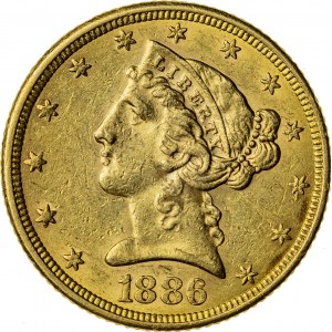 5 dolarów, 1886, (Filadelfia)