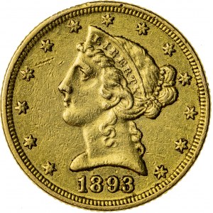 5 dolarów, 1893, (Filadelfia)