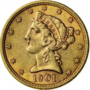 5 dolarów, 1901, S (San Francisco)