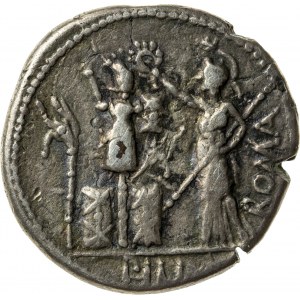 denar suberat (platerowany), 119 r. p.n.e., M. Furius L. f(ilius) Philus, Republika Rzymska