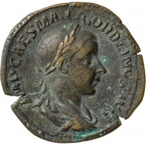 brązowy (orichalcum) sesterc wybity w 239 r., Giordian III (238-244), Cesarstwo Rzymskie