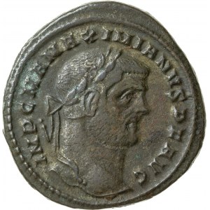 brązowy Follis, wybity ok. 296-297 r., Maksymin Herkulejski (286-305), Cesarstwo Rzymskie, R
