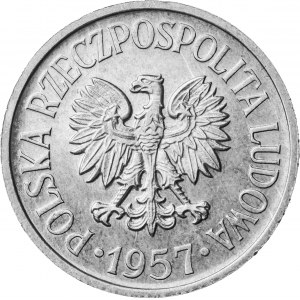 20 groszy, 1957, aluminium, SZEROKA DATA, RRR