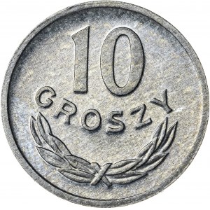 10 groszy, 1973, aluminium, efekt proof like