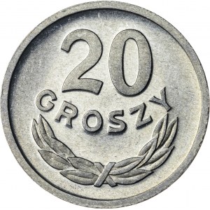 20 groszy, 1973, aluminium, efekt proof like