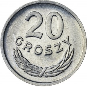 20 groszy, 1975, aluminium, efekt proof like