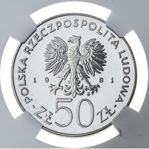 50 zł, FAO, 1981, miedzionikiel, lustrzanka, MAX NOTA