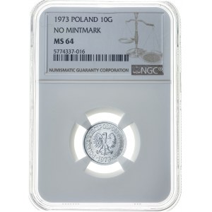 10 groszy, 1973, Aluminium, BEZ ZNAKU MENNICY, RRR