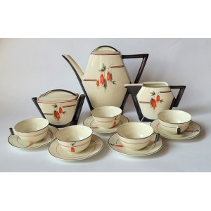 ĆMIELÓW. Porcelain tea service Caprice for 5 persons.