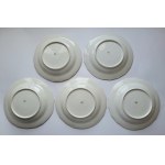 [HERB LELIWA] Zestaw 5 porcelanowych talerzy głębokich, dużych, z herbem Leliwa pod koroną hrabiowską. Manufaktura porcelany F&M (Fischer & Mieg), Pirkenhammer, 1853-1873.