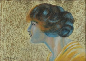JANKOWSKI Marian (1 poł. XX w.) - Portret (głowa kobiety); 1918