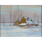 MALINOWSKI Andrzej (1885-1932) - Pejzaż zimowy z zagrodą