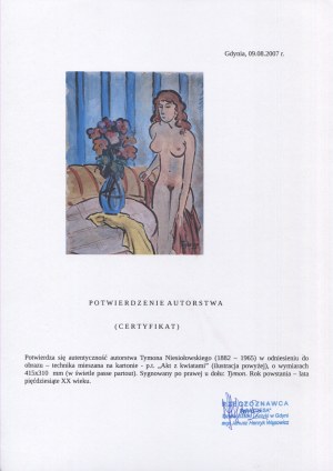 NIESIOŁOWSKI Tymon (1882-1965) - Akt z kwiatami