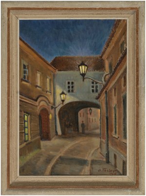 TESLAR Antoni (1898-1972) - Warszawa: ul. Kozia w nocy; 1965