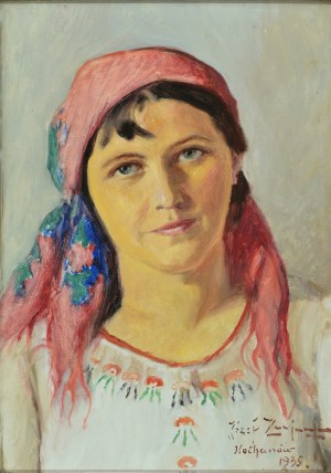 ZAJĄC Józef (1890-1974) - Portret wiejskiej kobiety; 1935