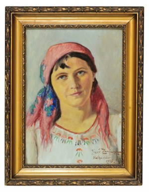 ZAJĄC Józef (1890-1974) - Portret wiejskiej kobiety; 1935