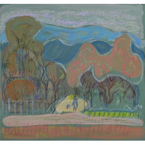 WODYŃSKI Jan (1903-1988) - Pejzaż z postaciami