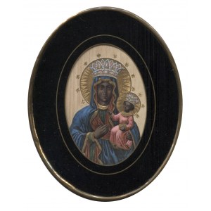 Notre-Dame de Czestochowa. 19e/20e s. Chromolithographie en relief