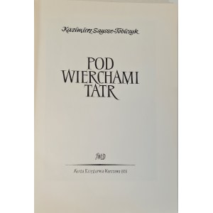 SAYSSE-TOBICZYK Kazimierz - POD WIERCHAMI TATR Illustrations