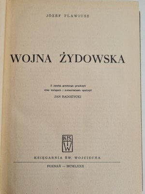 FLAWIUSZ Józef - WOJNA ŻYDOWSKA Wydanie I, Warsaw 1984 Illustrations