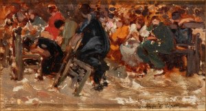 VINCENZO IROLLI (Napoli 1860-1949), Study for a painting, 1930 ca.