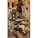 EZELINO BRIANTE (Napoli 1901-Roma 1971), View of marina with boat