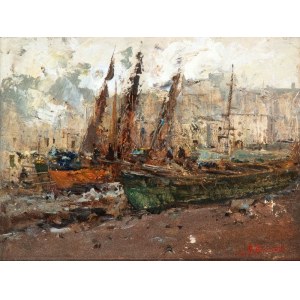 EZELINO BRIANTE (Napoli 1901-Roma 1971), Boats in the harbour,
