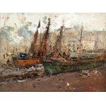 EZELINO BRIANTE (Napoli 1901-Roma 1971), Boats in the harbour,
