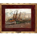 EZELINO BRIANTE (Napoli 1901-Roma 1971), Boats in the harbour,