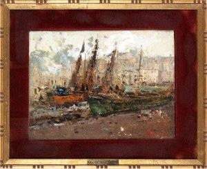 EZELINO BRIANTE (Napoli 1901-Roma 1971), Boats in the harbour,