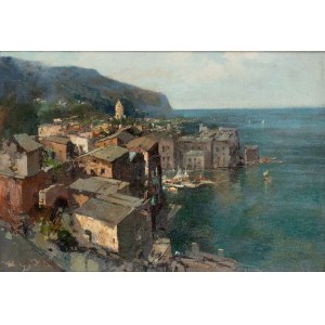 EZELINO BRIANTE (Napoli 1901-Roma 1971), Aerial view on the port