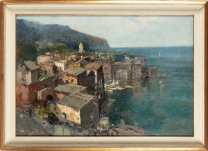 EZELINO BRIANTE (Napoli 1901-Roma 1971), Aerial view on the port