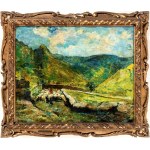 ERMENEGILDO AGAZZI (Mapello 1866-1945), Mountain landscape,