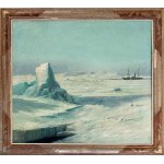 CESARE FERRI (Torino 1863-Roma 1936), Paesaggio ghiacciato con rompighiaccio,