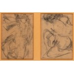 ANTONIO MANCINI (Roma 1852-1930), Lot of two female figures drawings
