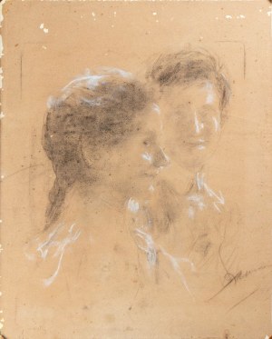 ANTONIO MANCINI (Roma 1852-1930), Portrait of artist's siblings: Enrica and Alfredo Mancini,