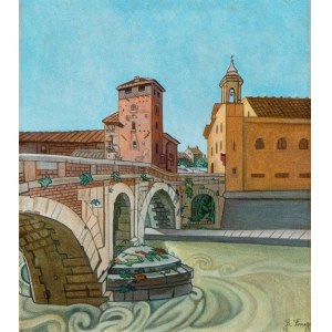 BENVENUTO FERRAZZI (Castel Madama 1892-Roma 1969), Ponte Fabricio in Rome, 1936