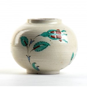 MANIFATTURA ICARO RODI, Vaso rotondo con decorazioni floreali, anni '30