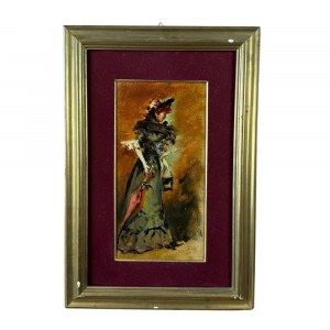 UNIDENTIFIED SIGNATURE, Woman with umbrella