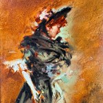 UNIDENTIFIED SIGNATURE, Woman with umbrella