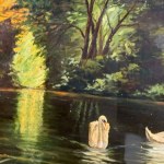 UNIDENTIFIED SIGNATURE, Lake with Swans