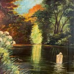 UNIDENTIFIED SIGNATURE, Lake with Swans