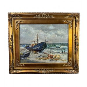 R. TOZZI, Sea with Boats. - R. Tozzi