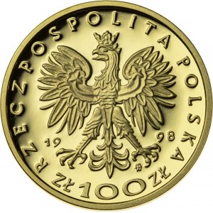 100 zł, 1998, Zygmunt III Waza, Au900, 8g, III RP
