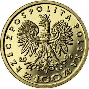 100 zł, 2000, Jan Kazimierz, Au900, 8g, III RP