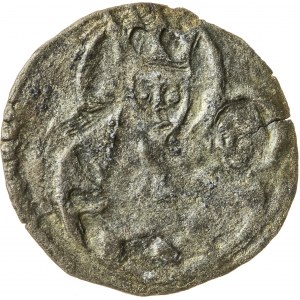 halerz, Henryk IX Starszy, 1446-1467, Lubin, R3, ciemna patyna