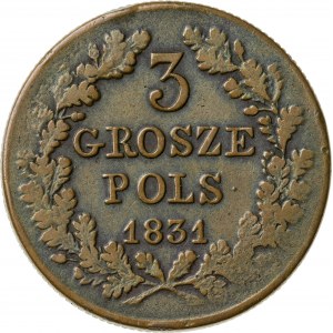 3 grosze, 1831, Powstanie Listopadowe