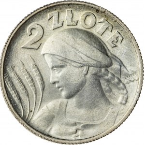 2 zł, 1924, II RP, kobieta z kłosami, literka H