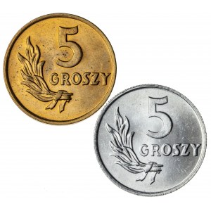 5 gr, 1949, Aluminium+Brąz, PRL, zestaw